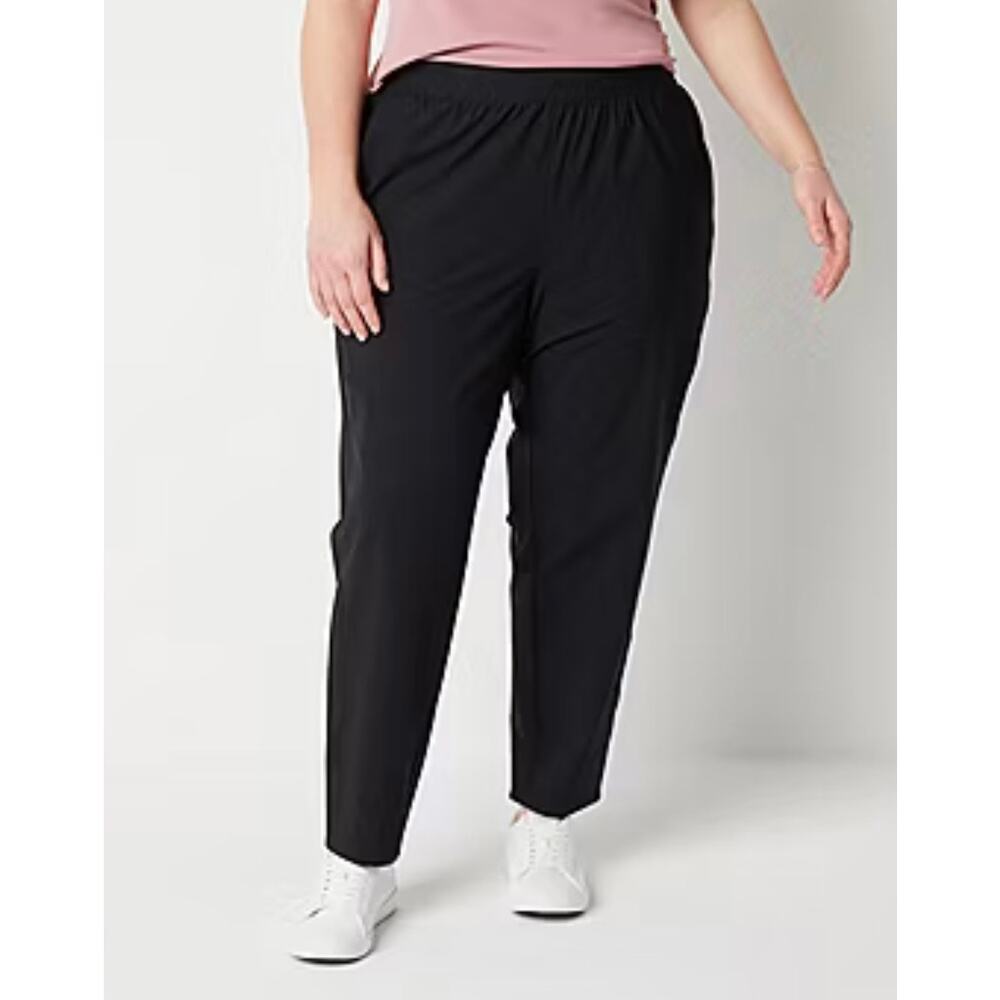 Stylus Women's Plus Black Ankle Mid Rise Jogger Pant Size XXL